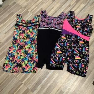 3 Leotard Biketard 12/14 12 14 Girls Large